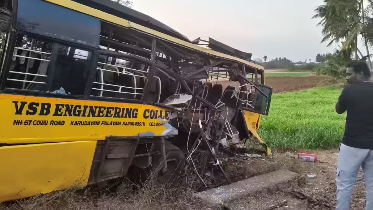Over 15 students injured as goods train rams college bus near Karur in Tamil Nadu