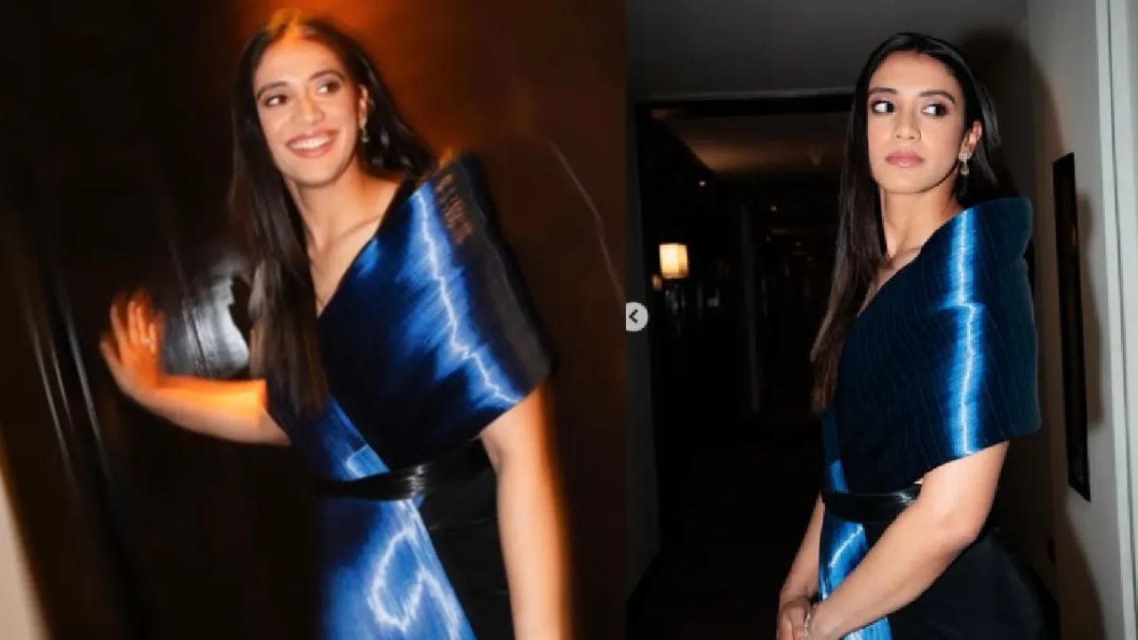Smriti Mandhana turns heads in blue metallic gown, Photos go viral