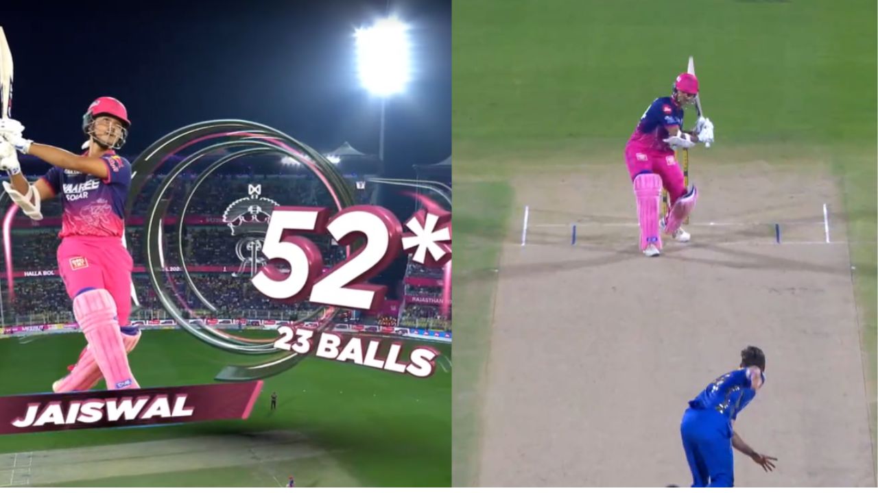 RR Shines Even in the Rain: 150 Runs in 11 Overs, Rajasthan’s Storm; Mumbai’s Bowlers Thrashed Soundly.