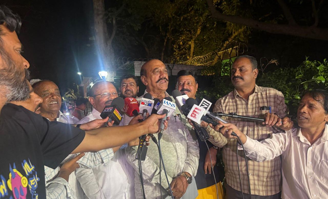 Karnataka Congress leaders at Kharge’s residence, New Delhi