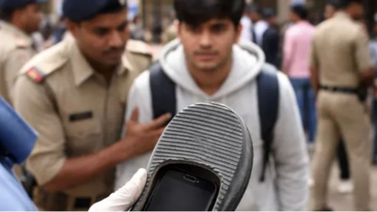 Chhattisgarh: A phone hides in slipper to cheat in JEE main exam