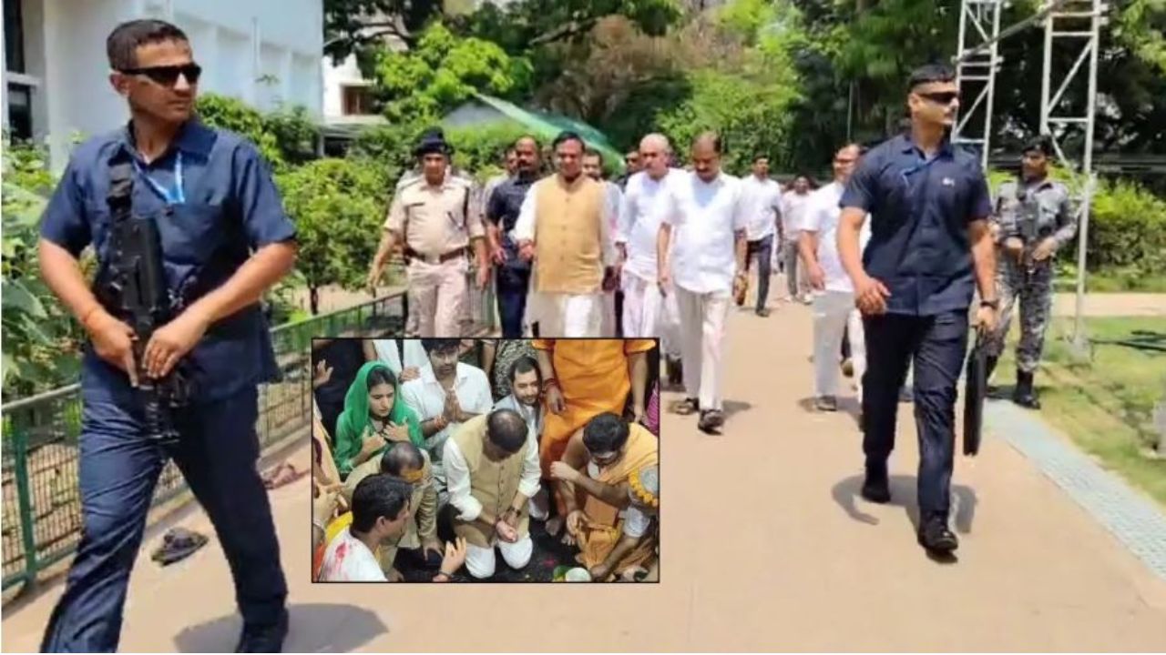Himanta Biswa Sarma visits Deoghar amid poll buzz; Offers prayers at Baidyanath Dham