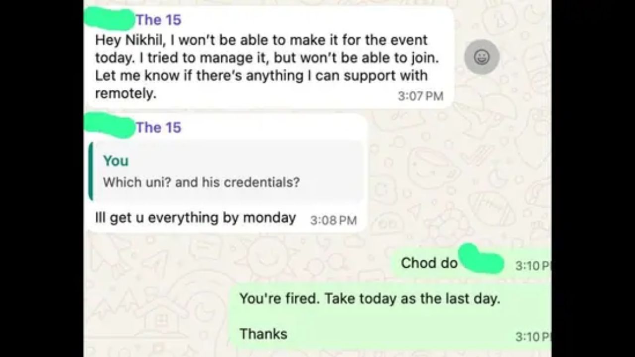 ‘Startups need people who can make it happen’: Gurgaon founder fires worker over message; Post viral on internet