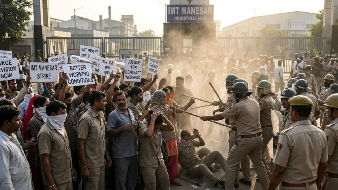 Gurugram: 56 arrested after violent clash during workers’ strike at IMT Manesar