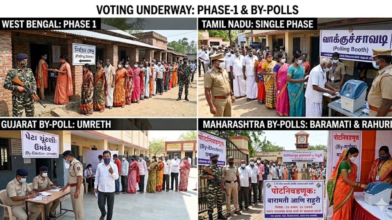 Voting underway for phase-1 in West Bengal and Tamil Nadu; By-polls in Gujarat and Maharashtra