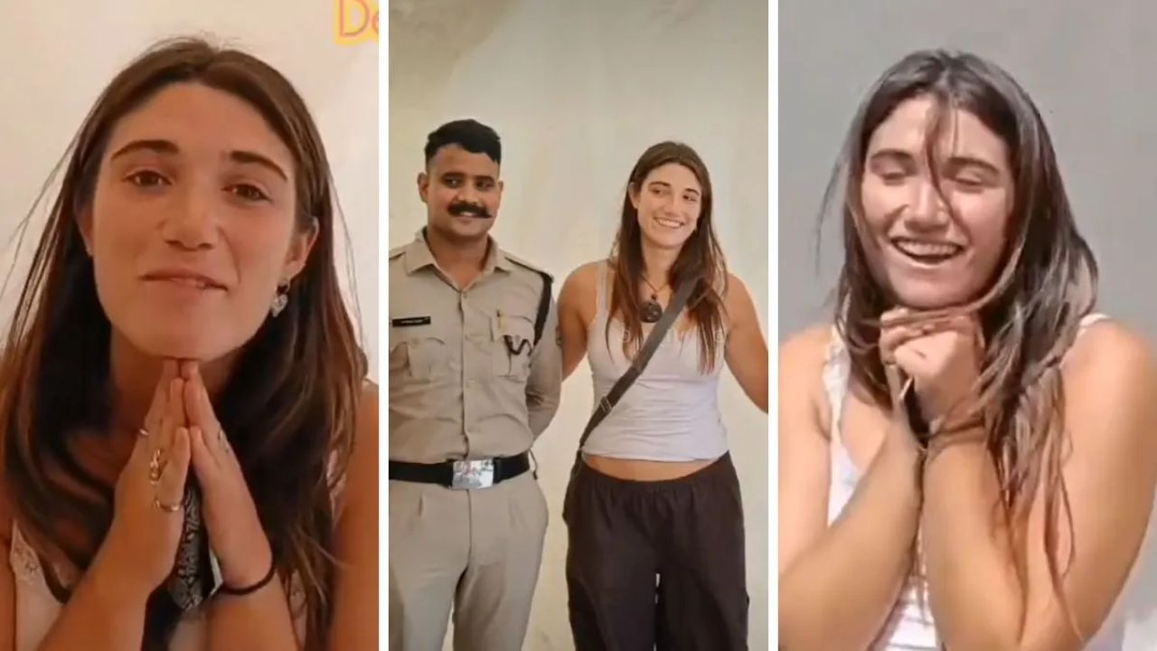 You Guys Are Lifesavers: Foreign tourist thanks police with folded hands after cops recover her lost bag