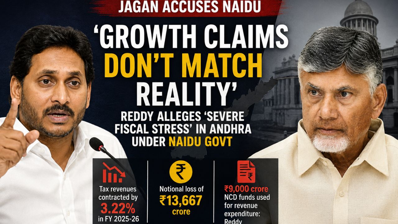 National Loss Of ₹13,667 Crore: YS Jagan Reddy alleges ‘severe fiscal stress’ in Andhra under Naidu govt