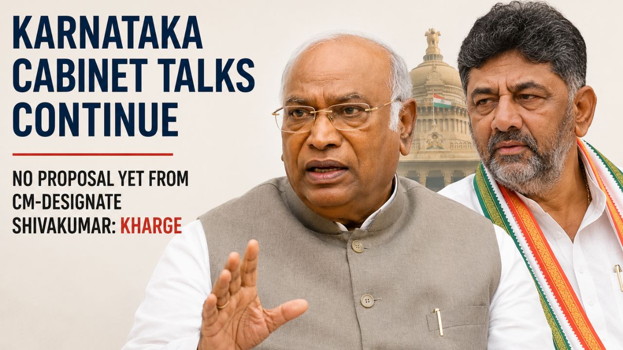 Karnataka Cabinet cards kept close as no proposal received yet from CM-designate DK Shivakumar: Kharge