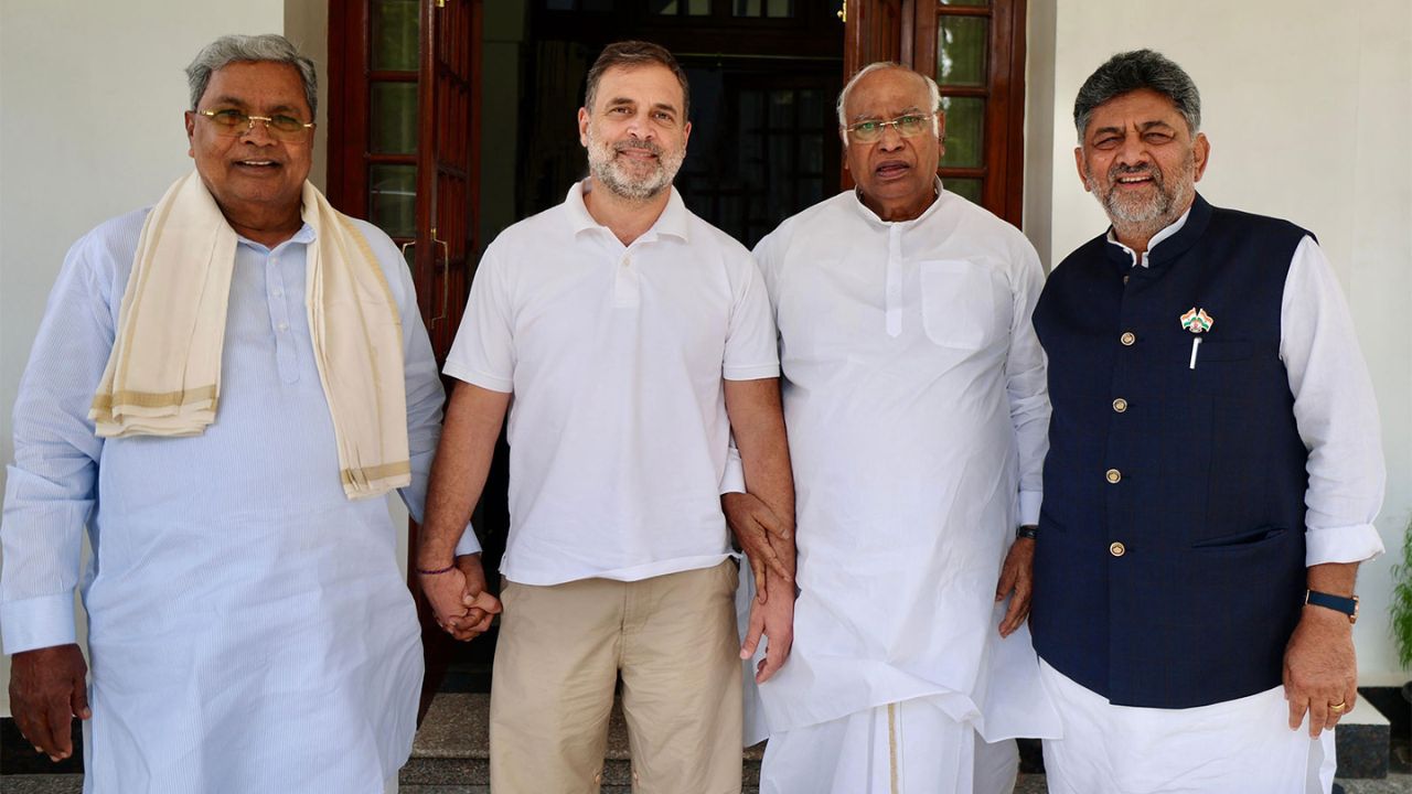 Karnataka CM-designate DK Shivakumar, Siddaramaiah meet Kharge and Rahul Gandhi to finalise Cabinet blueprint