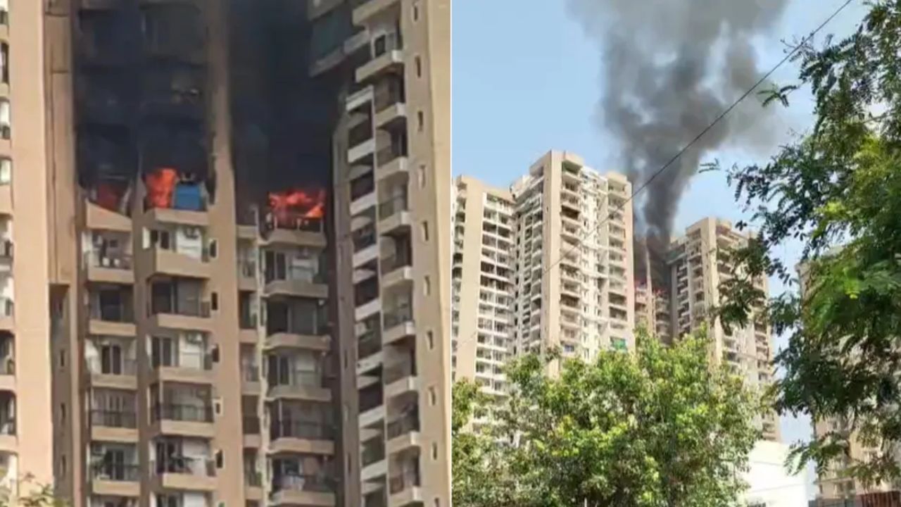 Noida Fire Shock: Suspected AC blast turns high-rise flat into inferno, two homes gutted