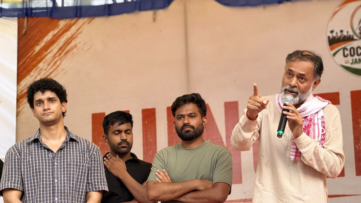 CJP Protest Day 12: Yogendra Yadav meets Sonam Wangchuk; Protesters stand firm amid scorching heat