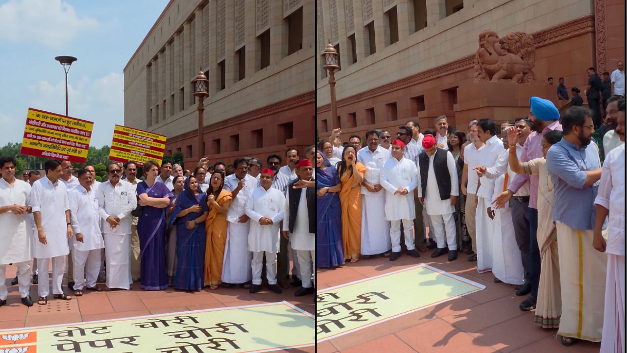 Opposition Protest In Parliament Complex: Demands Amit Shah’s Apology Over Brutal Attack On Protesters