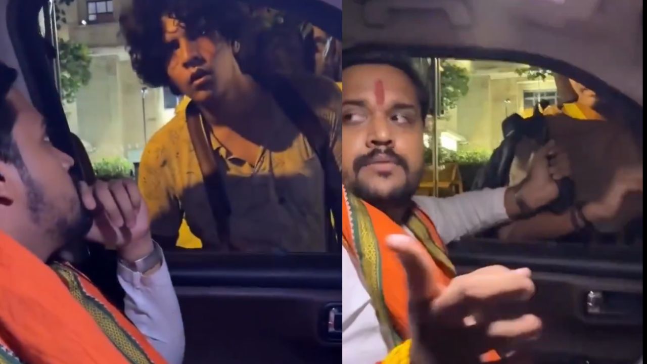 Rashriya Veer Hindu Sena Leader Shyam Pandit Beats Two Students For Supporting CJP, Video Goes Viral