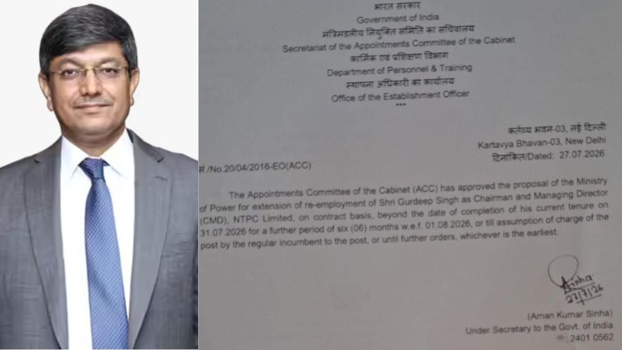 NTPC CMD Gurdeep Singh Gets Six-Month Extension; ACC Issues Official Order