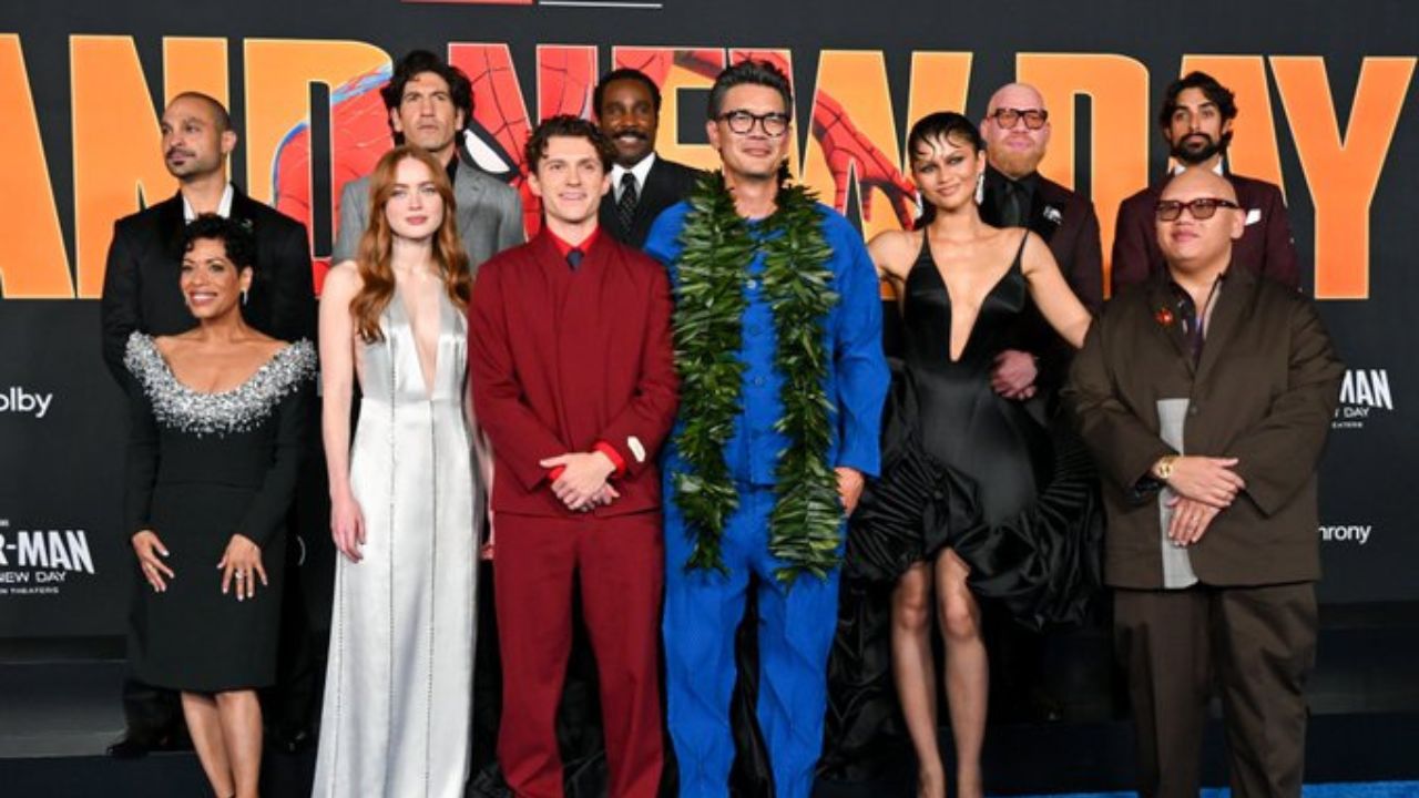 The Star caste with Director Destin Daniel Cretton at the Los Angeles premiere of Columbia Pictures’ “Spider-Man: Brand New Day” held at Dolby Theatre