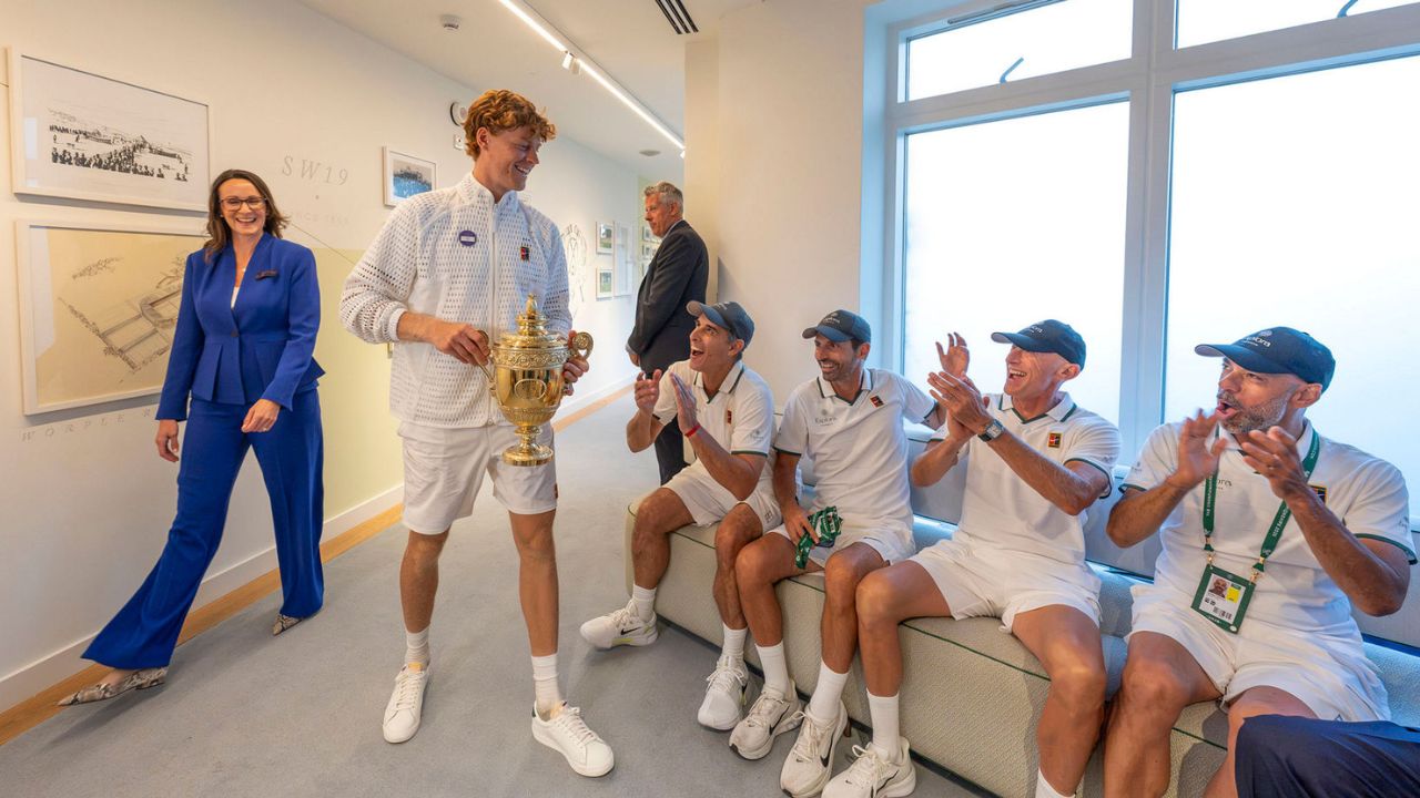 After winning his fifth Grand Slam, Jannik Sinner (Source Wimbledon Site)