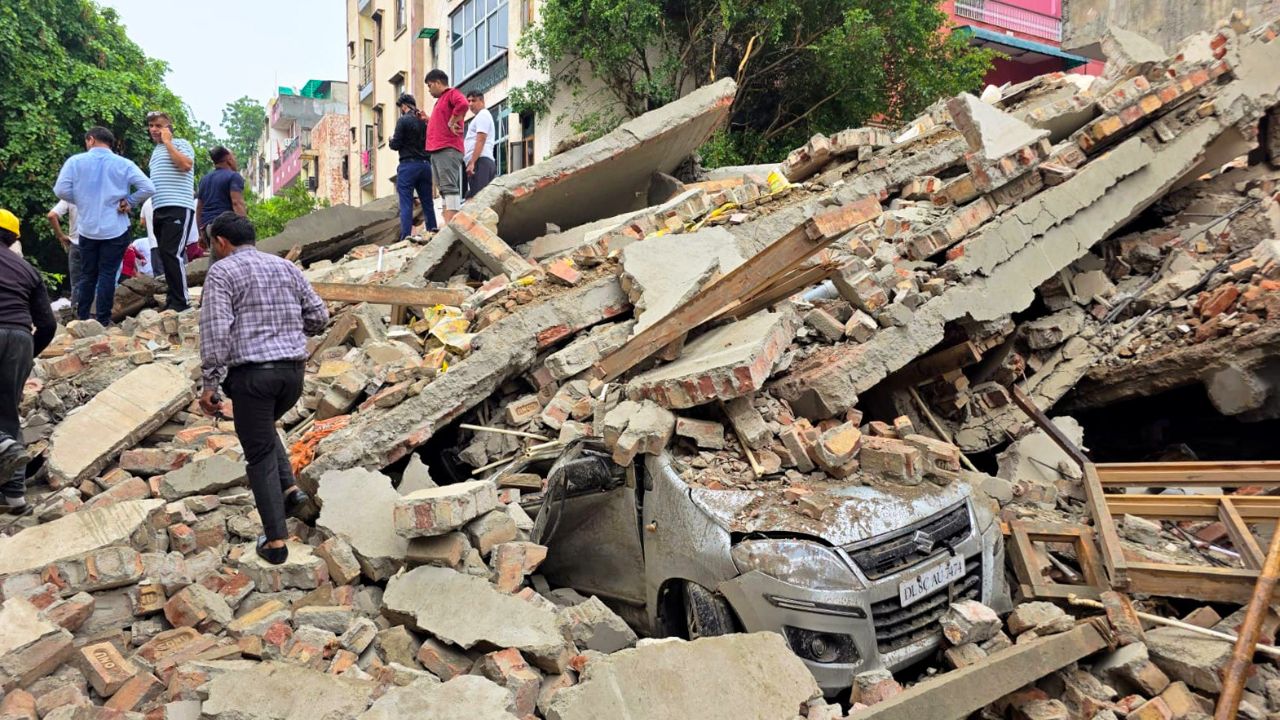 Delhi Rains: Three dead after building collapse in Rohini, Rescue operation underway