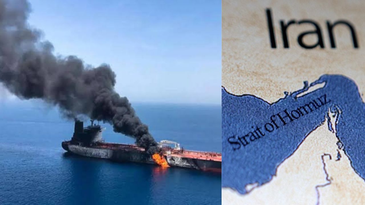 Iran Tensions Escalate: Commercial tanker hit by projectile, catches fire in Strait of Hormuz