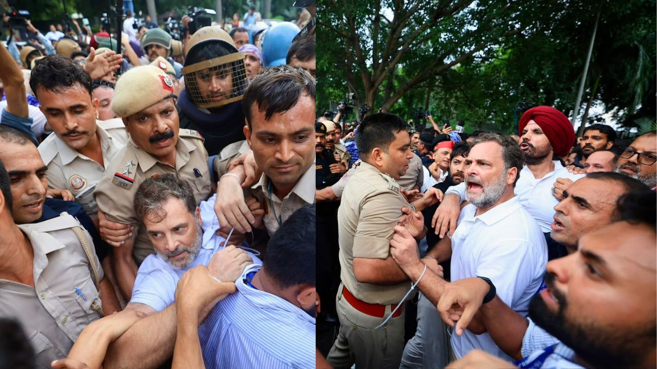 Rahul Gandhi Detained Outside PM Modi’s Residence After Protest Over CJP Crackdown