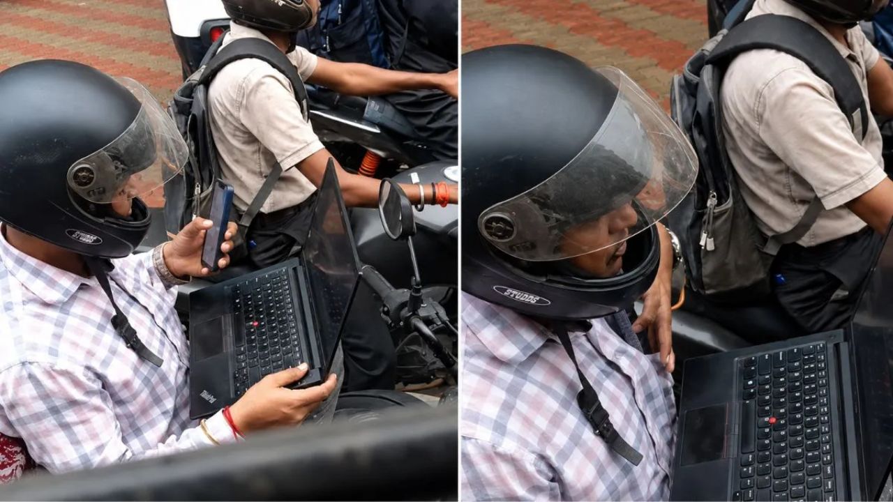 ‘People Are Turning Into Machines’: Man Opens Laptop During 5-Minute Traffic Jam, Viral Video Sparks Work-Life Balance Debate