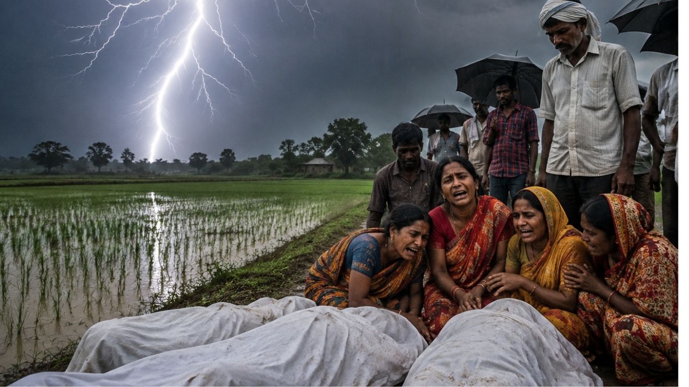 12 Dead in Bihar Lightning Strikes: Paddy Farmers Among Victims, CM Announces ₹4 Lakh Aid