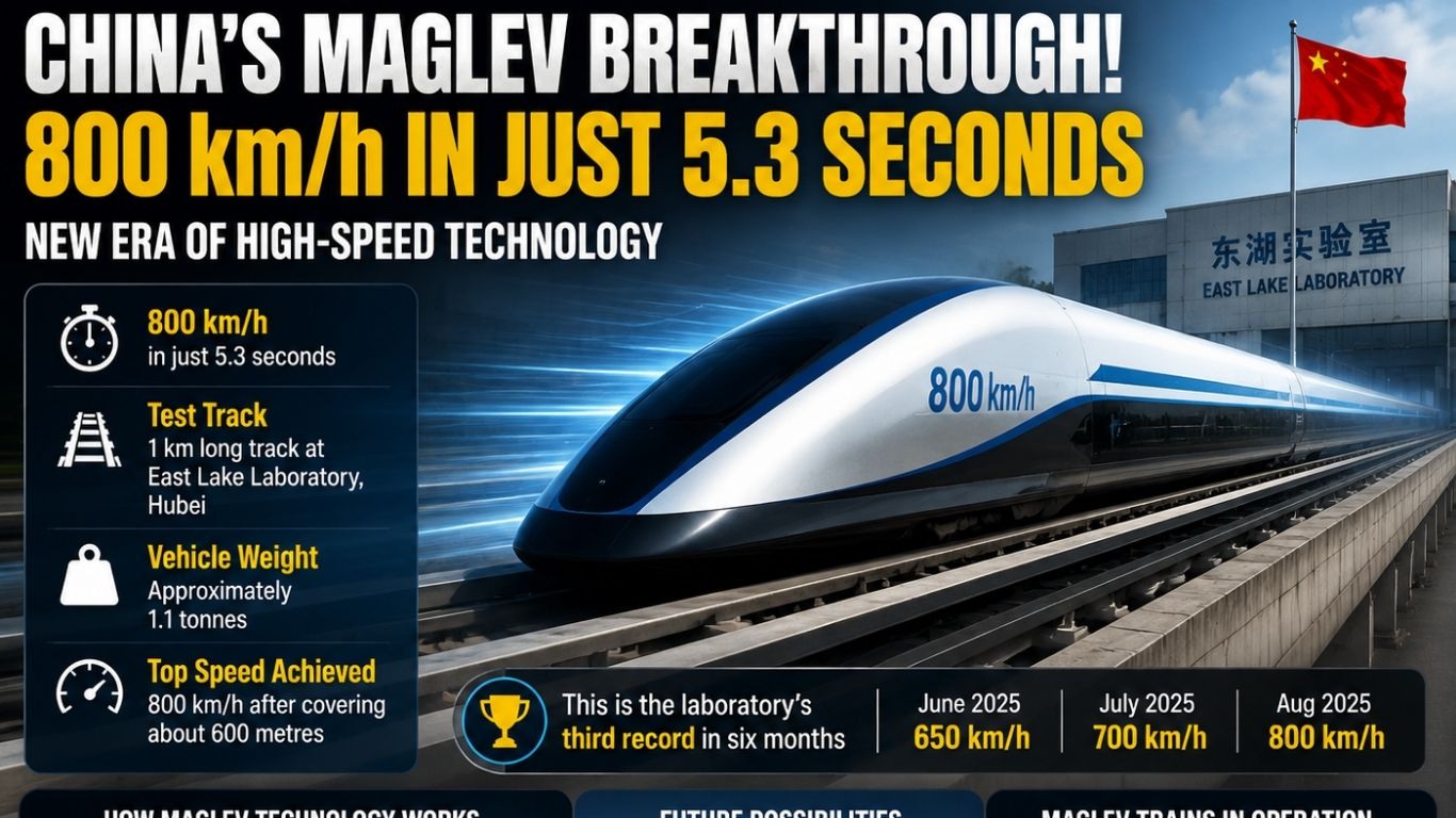 Not a Plane, Not a Rocket! China’s Maglev Technology Hits 800 km/h in Seconds