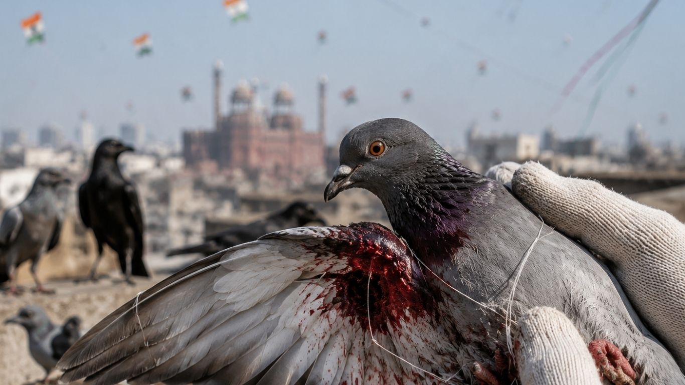 Delhi’s Independence Day Kite Celebrations Leave Over 800 Birds Injured, 10% Die
