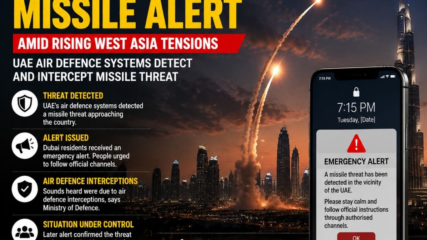 Dubai Missile Alert: UAE Air Defences Detect Threat Amid West Asia Tensions