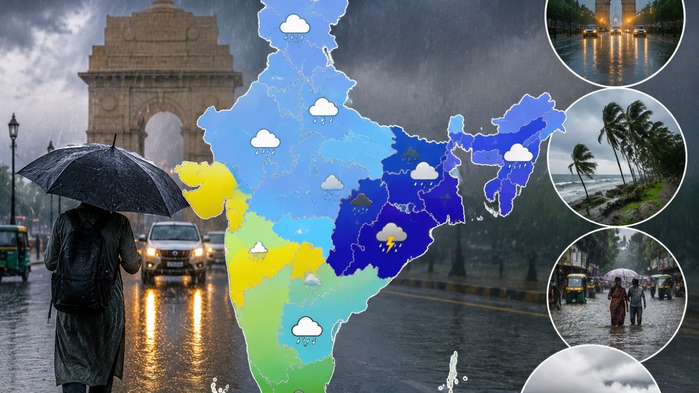 Rain Alert Across India: IMD Issues Forecast for Heavy to Very Heavy Rainfall in Multiple States