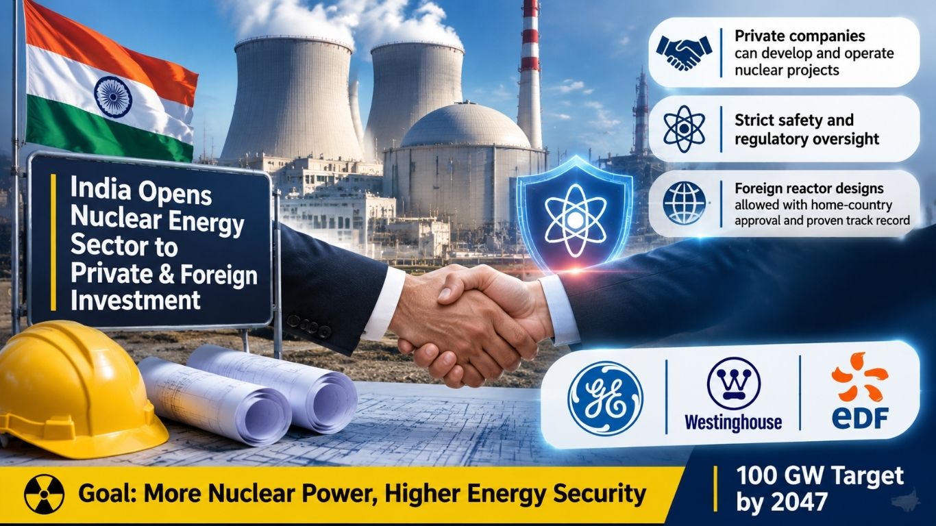 India Opens Nuclear Sector to Private and Foreign Investment After Decades of Government Control