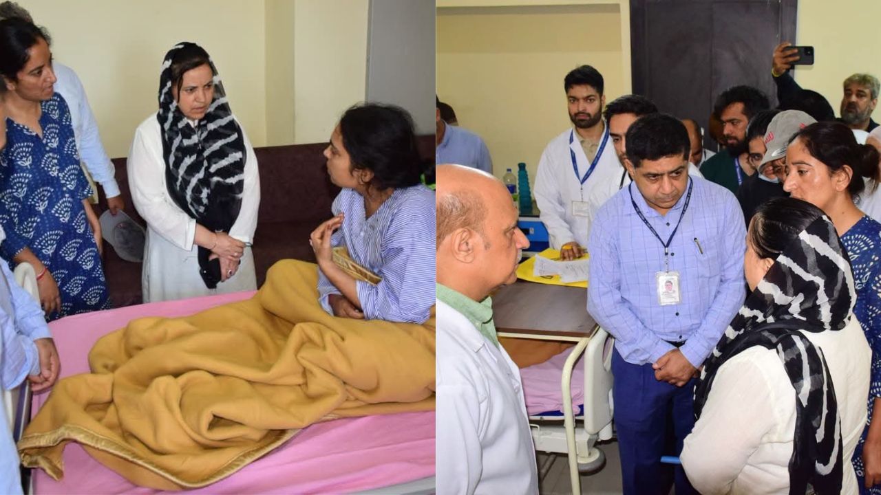 Jammu Flyover Bus Accident: Sakina Itoo Visits GMC, Reviews Treatment of 29 Injured Students; Three Remain Critical