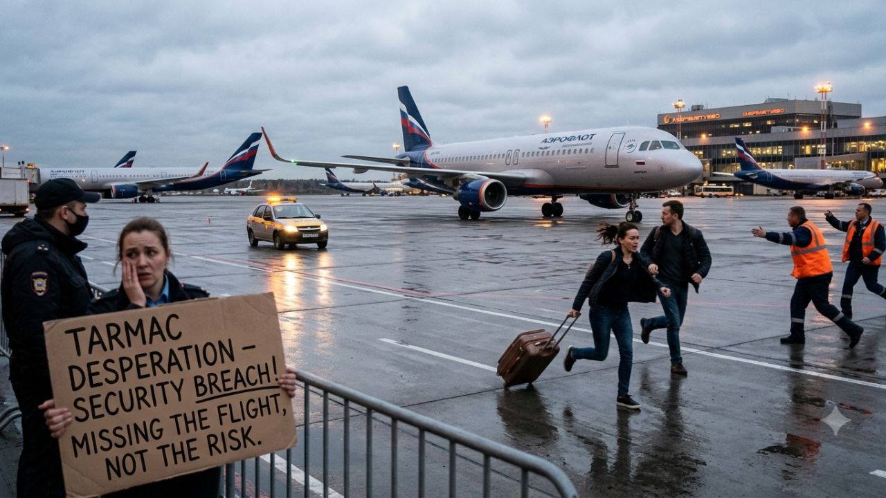 Tarmac Chaos: Unbelievable Moment Travelers Breach Security and Sprint After Moving Aircraft!