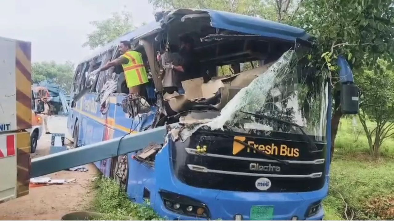 Telangana Bus Accident: Six Dead, Dozens Injured As Private Bus Rams Into Truck In Suryapet