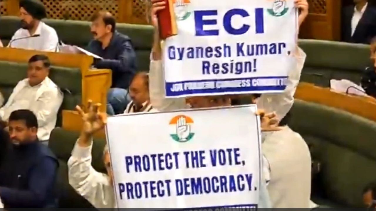 JK Assembly Erupts in Chaos Over CEC Gyanesh Kumar, Congress Raises Resignation Demand