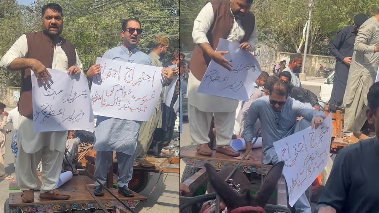 Pakistan Petrol Crisis: PTI Leaders Ride Donkey Carts To Protest Record Fuel Prices