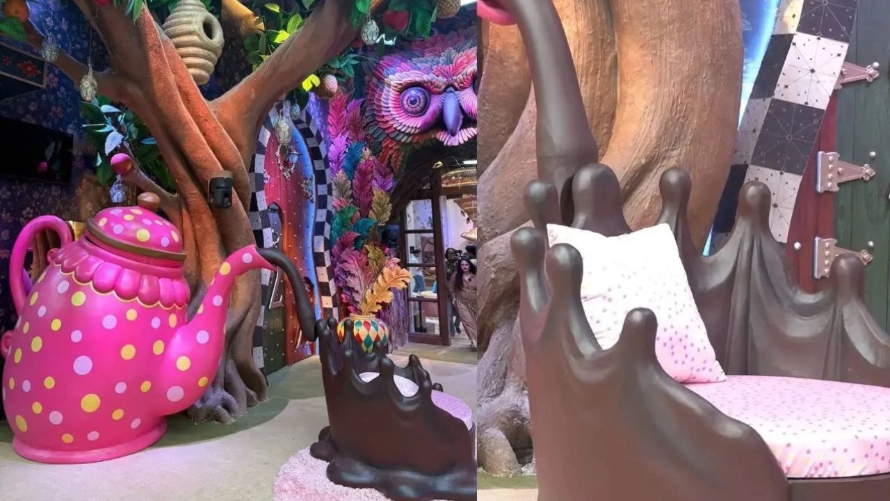 A giant teapot transformed into a quirky couch: One of the most eye-catching elements inside the Bigg Boss 20 house features a massive teapot spilling into a couch, giving a playful twist to a regular household object. The unique installation perfectly reflects the season’s creative vision of turning ordinary things into extraordinary experiences.