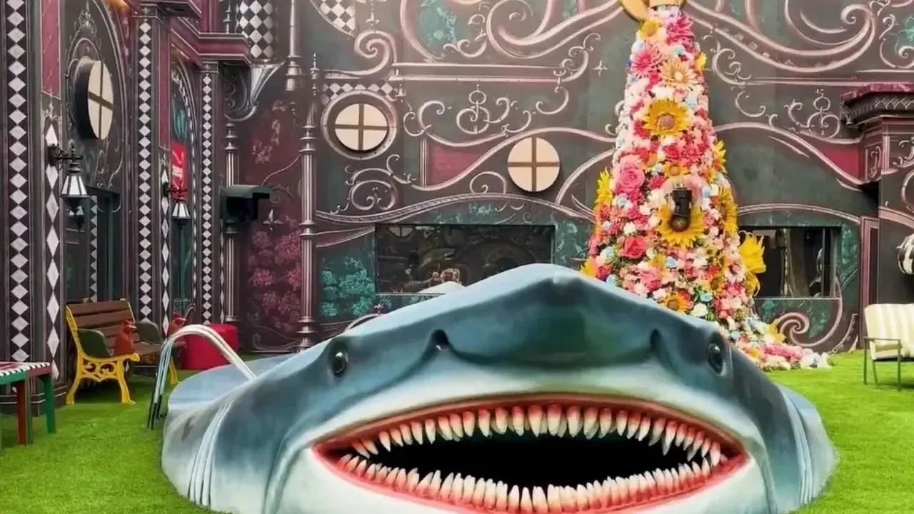 Nature meets everyday objects with a floral tap and shark pool: Another unique feature inside the Bigg Boss 20 house is a surreal tap installation with vibrant flowers flowing out of it. By blending a simple household fixture with elements of nature, the design adds a magical touch to the house’s dreamlike atmosphere. Adding to the surprises, a shark-themed pool introduces a bold new element, taking the season’s fantasy-inspired décor to another level.
