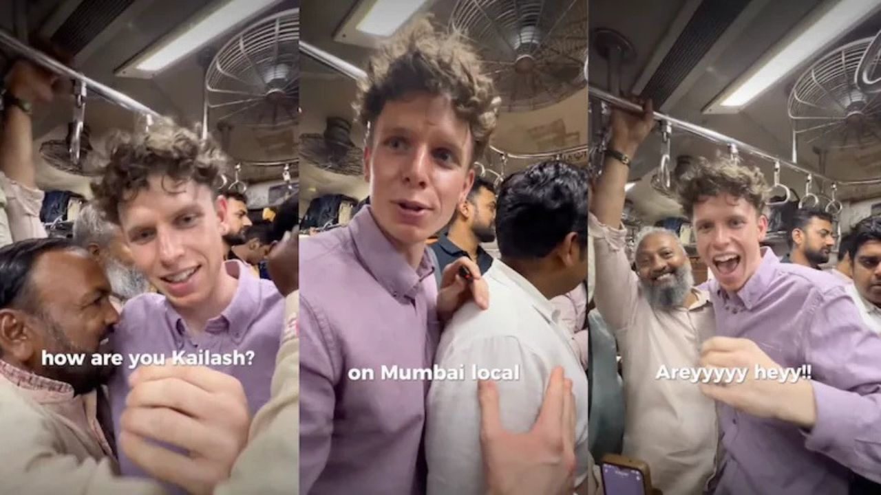Foreigner Boards Mumbai Local For The First Time, His Reaction Goes Viral