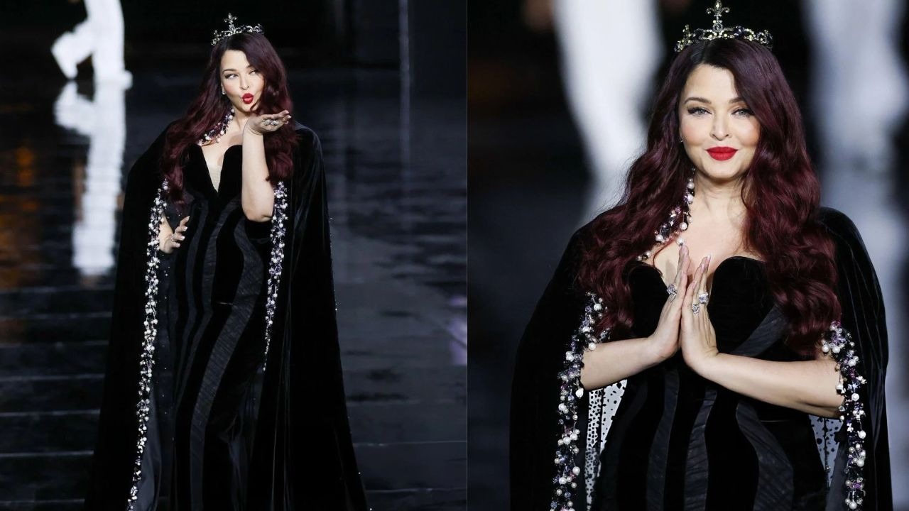 Aishwarya Rai Rai’s Paris Runway Moment Goes Viral, Burgundy Hair and Crystal Gown Grab Attention