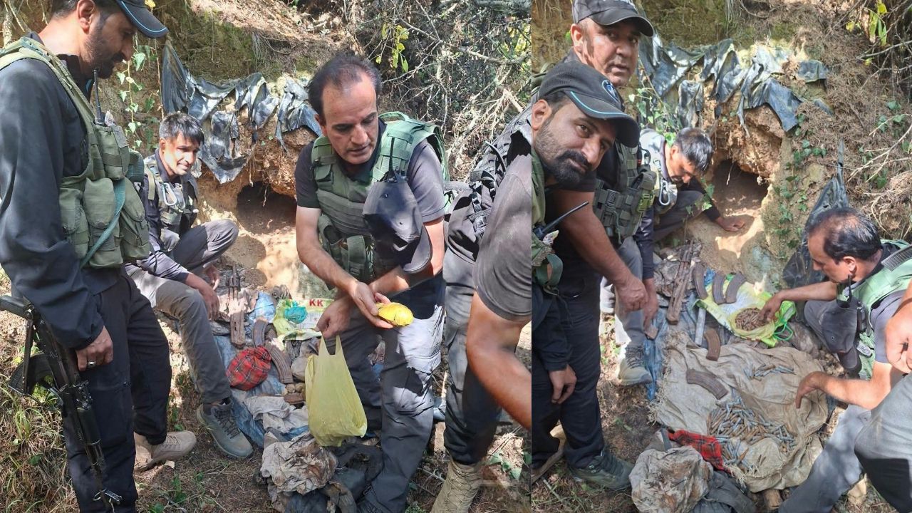 J&K Forest Hideout Busted: AK-47, Grenades, 1,100+ Rounds Found in Nagdanar Forest