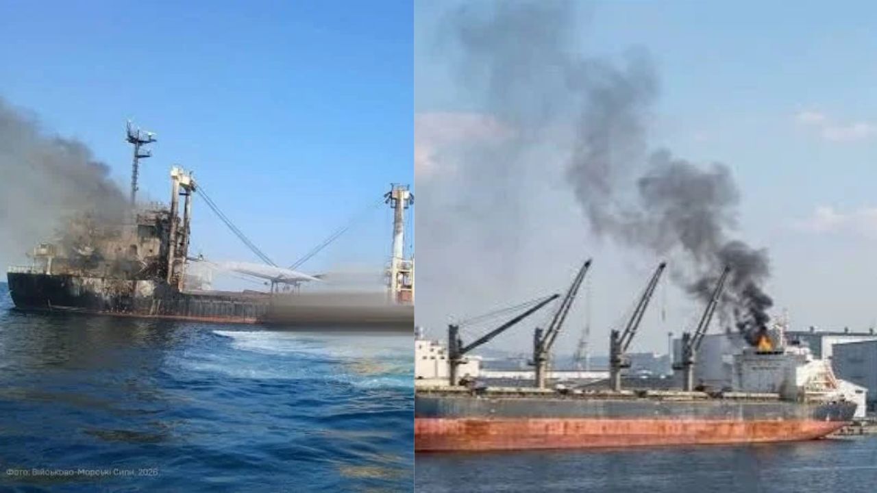 Ukraine Drone Strike Sets Liberian-Flagged Oil Tanker Carrying Indian Crew On Fire