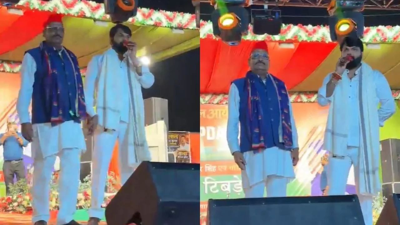 Samar Singh’s Star Power Draws Massive Crowds at Samajwadi PDA Jan Chaupal in Maharajganj