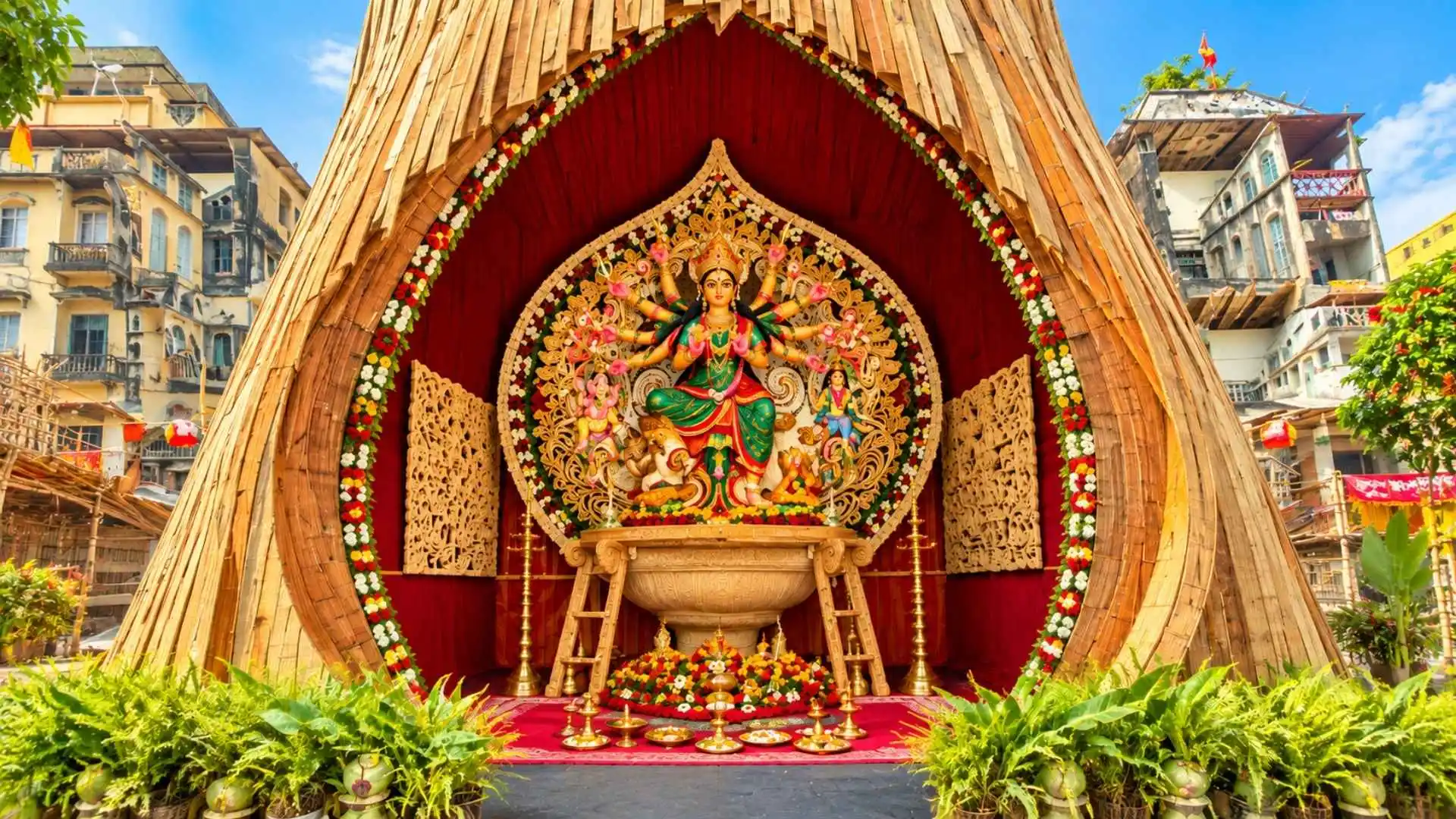 Manicktala Durga Puja, established in 1943, is a well-known celebration in Kolkata that brings together traditional Bengali culture and vibrant festive decorations. The pandal draws visitors with its colourful designs and distinctive decorative themes, creating an inviting atmosphere for devotees and festival enthusiasts. Cultural events form an important part of the celebrations, with competitions such as dhunuchi dance, dhak performances and sindoor khela adding to the festive spirit. Located near Manicktala More and Manicktala Market, the pandal is accessible from Girish Park Metro Station. Its blend of cultural traditions and lively activities makes it a worthwhile visit for families, heritage lovers and those keen to experience Kolkata’s Durga Puja festivities. The ideal time to visit is between 5:30 pm and 8:30 pm, when visitors can explore the decorations and enjoy the evening celebrations.