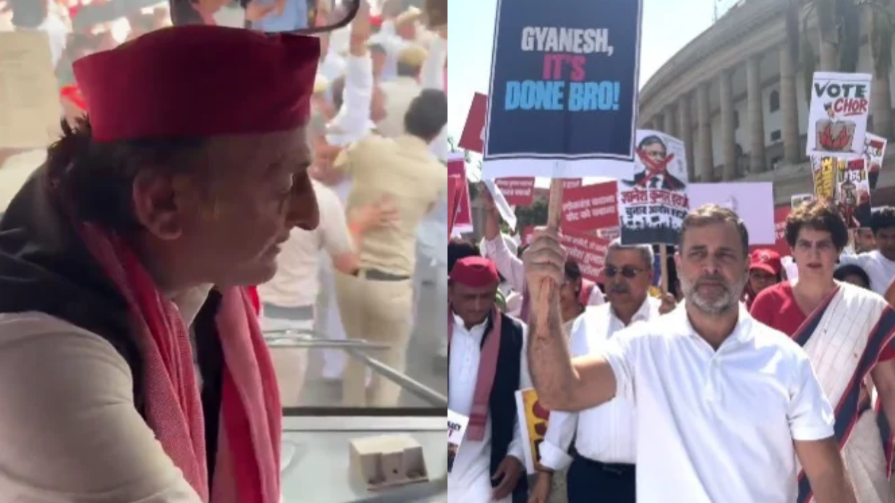 Rahul Gandhi, Priyanka Vadra, Akhilesh Yadav Detained After INDIA Bloc March to EC Blocked By Delhi Police