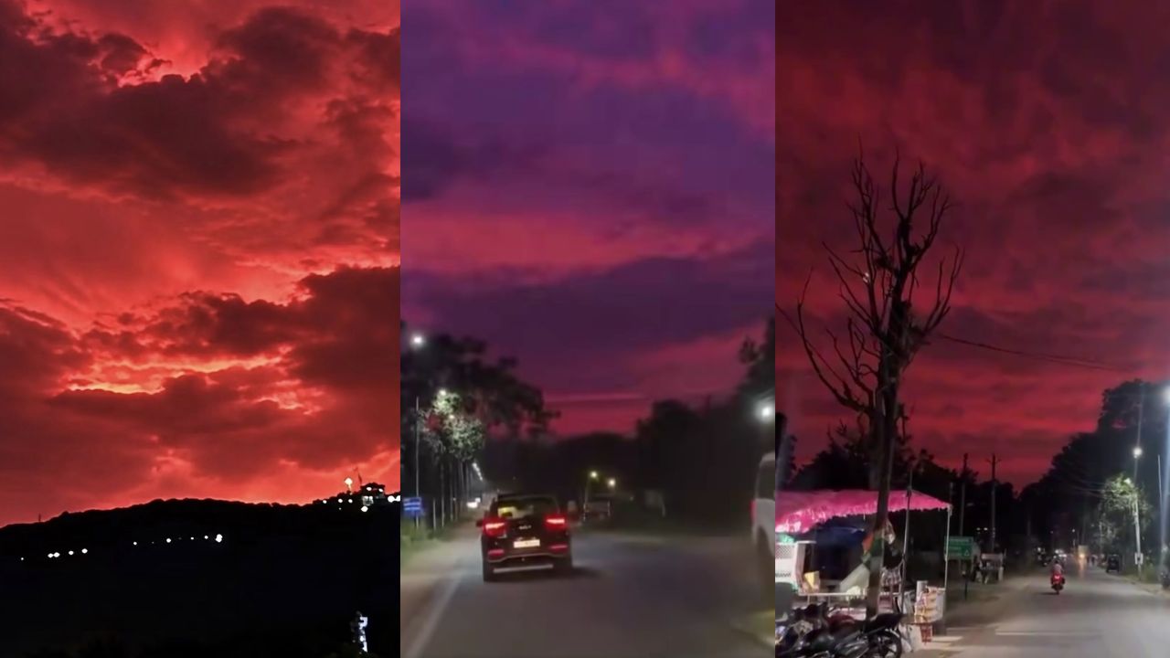 Chhattisgarh’s Skies Turn Red Amid Cyclone Arnab Fears: What Caused the Unusual Sight?