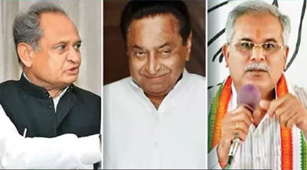 राजस्थान, मध्य प्रदेश व छत्तीसगढ़ में कांग्रेस की बढ़ी टेंशन..CM पर फंसा पेंच