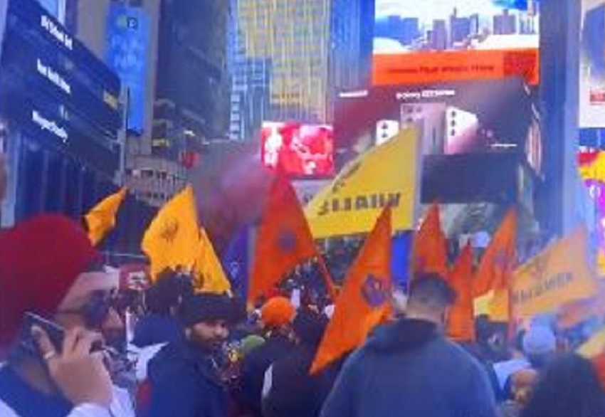 न्यूयॉर्क के टाइम्स स्क्वायर पर खालिस्तान समर्थकों का प्रदर्शन, जानिये पूरा अपडेट