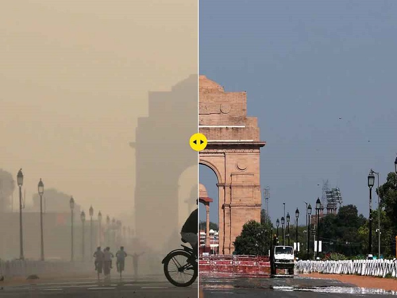 Air Pollution Delhi: दिल्ली में दिखा साफ और नीला आसमान दिखा, बारिश से सांसों को राहत, वायु गुणवत्ता सुधरी