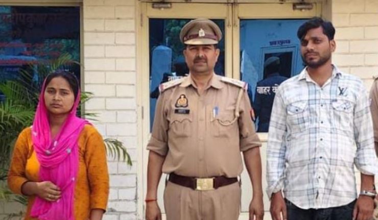 पुलिस गिरफ्त मे आरोपी पत्नी और प्रेमी