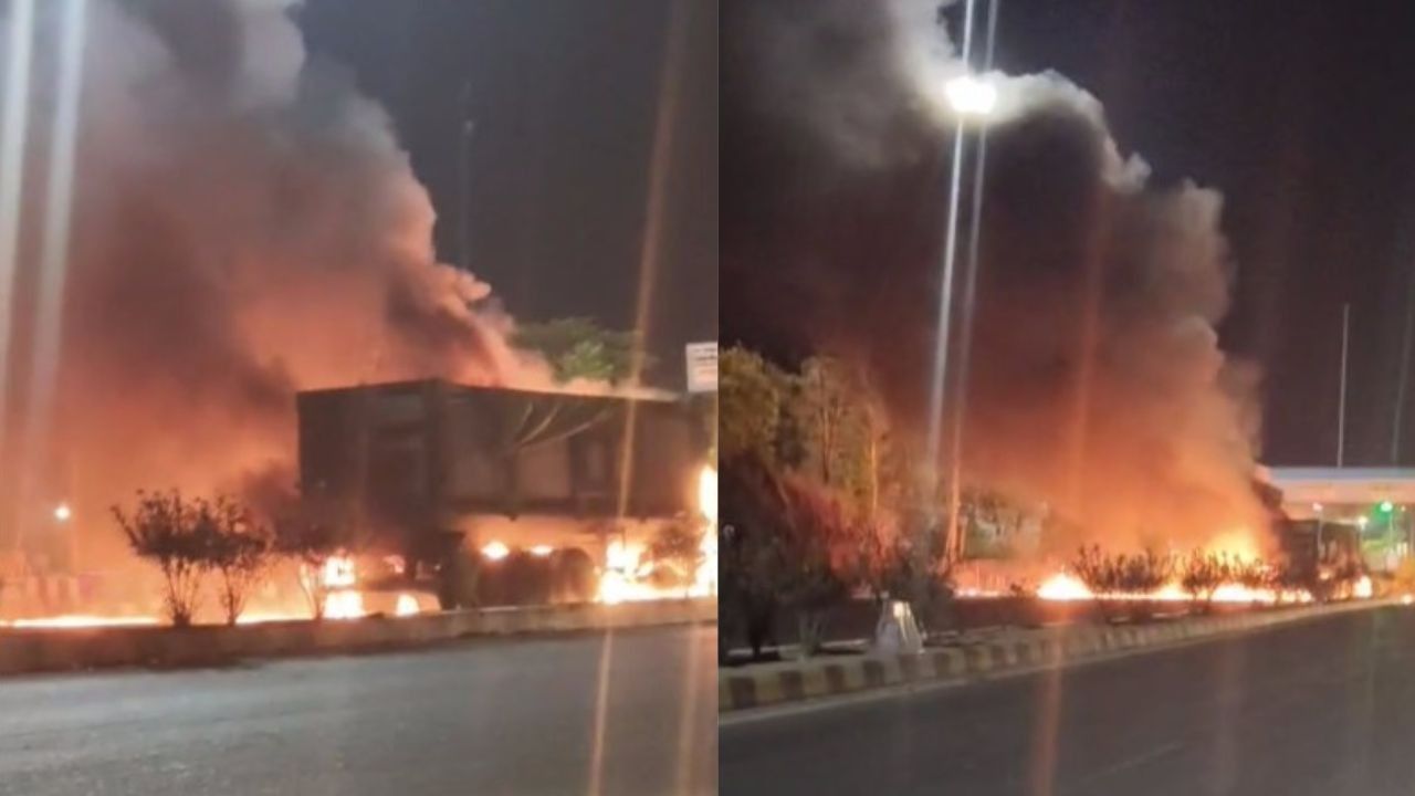 UP News: सोनभद्र में चलती गाड़ी बनी आग का गोला, बाल-बाल बचा ड्राइवर